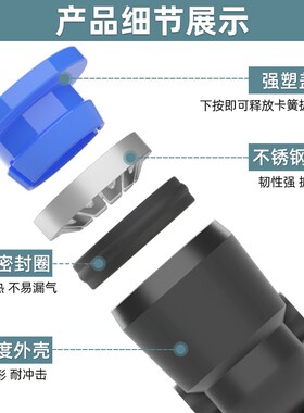 气动三通螺纹Y型外丝快速快插气管接头PX8-02气缸6-01空压机气泵