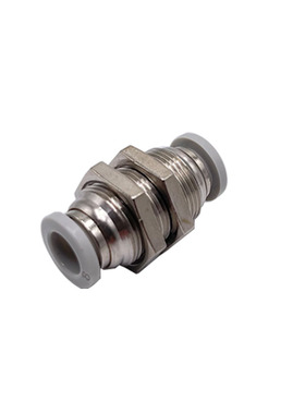 气动白色快速插PM隔板直通PM4 6 8 1012mm跨板穿墙板气管对接铜头