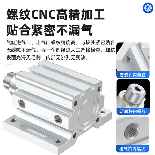 榫槽机气缸小型气动固定座摆动气缸SDA40X25-T木工机械杆杠气缸