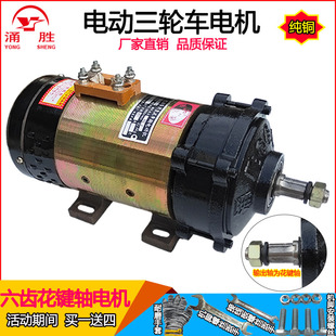 三轮车花键轴直流有刷48V60V72V水电瓶三轮电动车电机