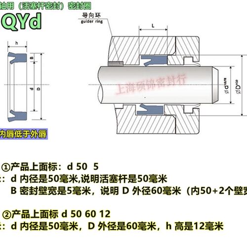 QYd气缸密封圈 45*4(45*53*8)50*5(50*60*12)50*6(50*62*12)