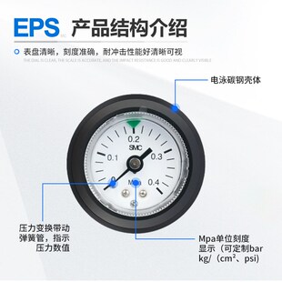 01过滤器调压阀气压表G46 02M C面板式 气动压力表G36