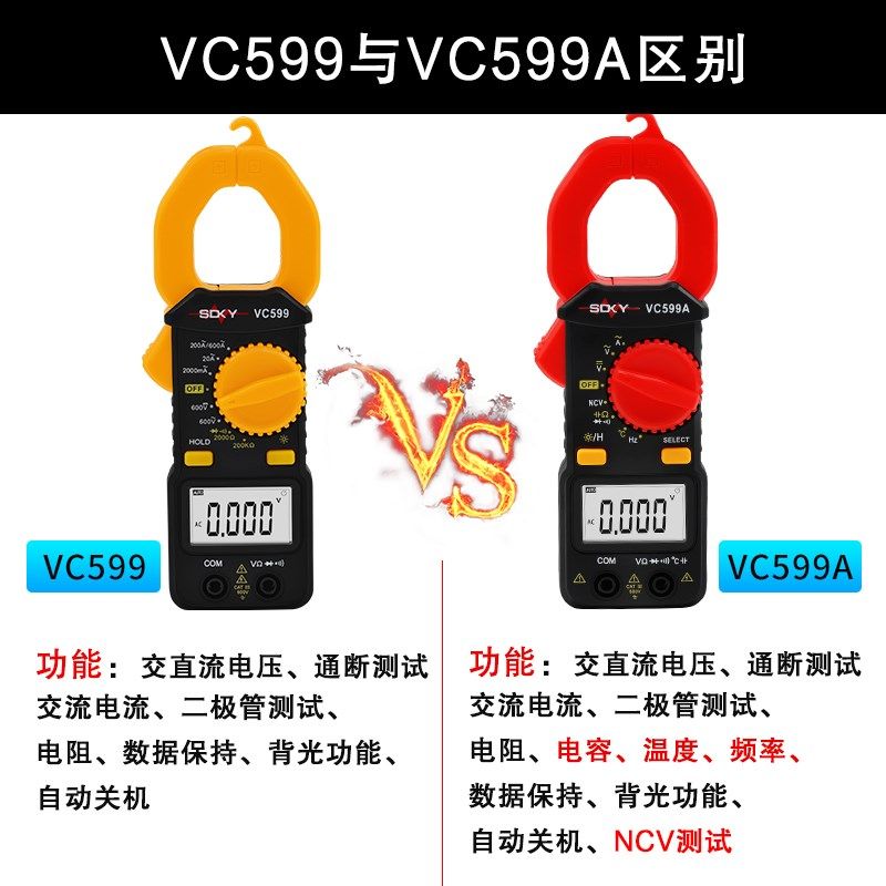 斯耐科高精度钳形万用表数字交直流钳形表钳型电流表钳表防烧