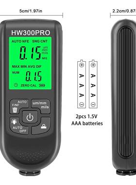 HW-300RO高度涂层测厚仪P防FRL滑漆膜电测干精膜厚度计