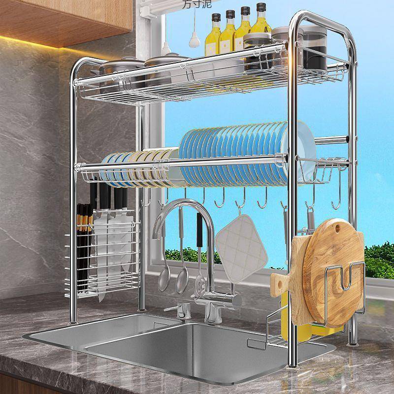 方厨WWAlaLme房置架碗碟架物沥水架不锈钢收纳架水洗水品池上用家