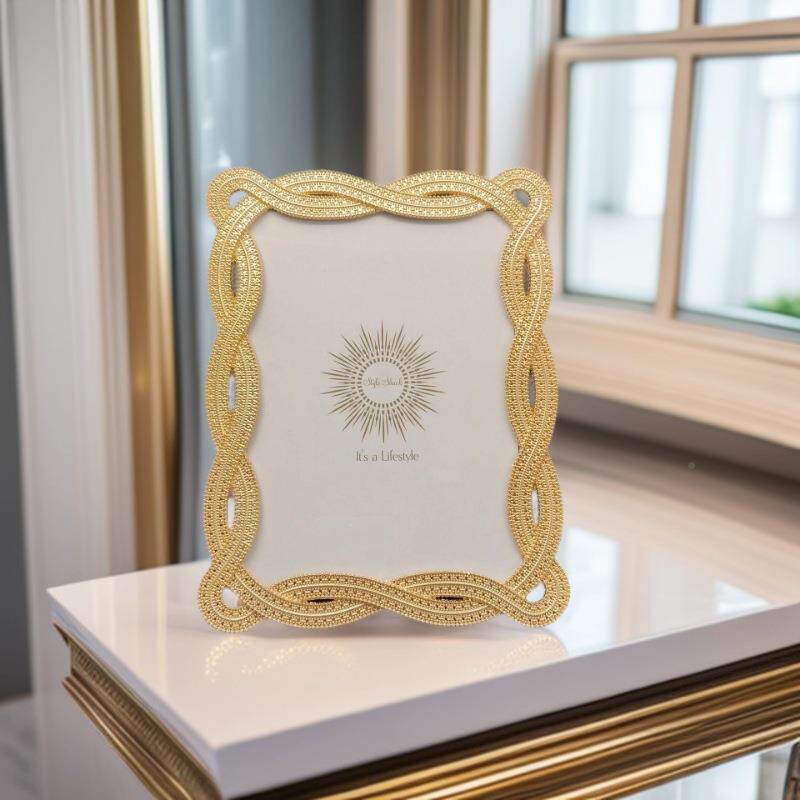 现代简约浅金色金属金相框样板房软装摆台摆XY6616相件属框
