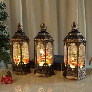 圣诞节商酒店装发光品装饰圣诞120带音乐旋转场油灯礼节物马灯