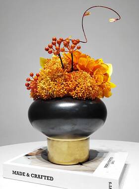 现中式AXQ仿真代绿植艺摆件客花厅插花洽谈桌板房茶几餐桌样假花