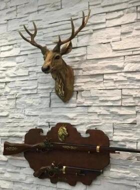 E4C招才鹿头墙壁挂厅件创壁饰简欧式个性意玄吧关客酒MNFSMmDG北