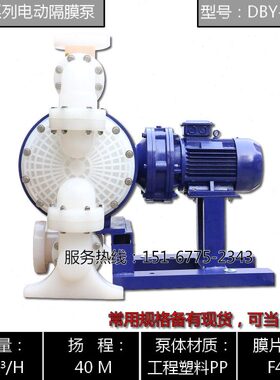 DBY-100PP型大口径电动隔膜泵/DBY-80S型耐腐蚀塑料PP电动隔膜泵