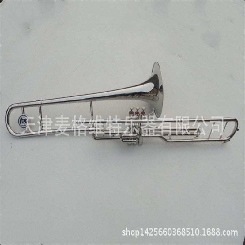 吹奏乐器镀镍长号 降B调中A音长号厂家热卖镀镍中音长号
