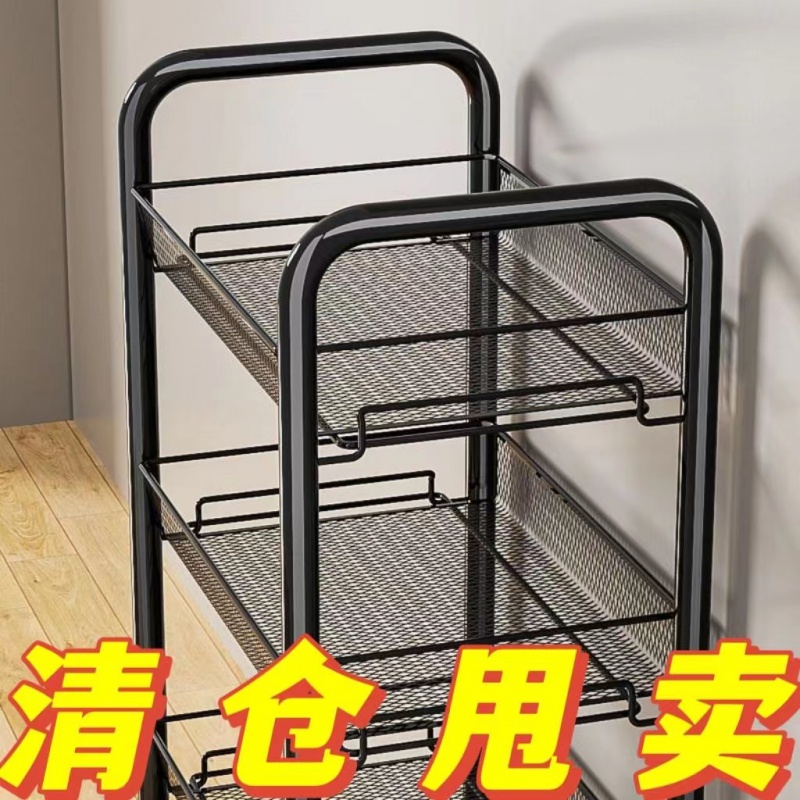 厨房置物架家用收纳储物落地可移动多层小推车P多功能家居蔬菜篮