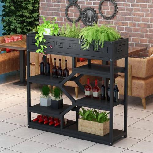 铁艺花架隔断办公室置物架餐厅咖啡厅卡座落地屏风多层矮展示架子