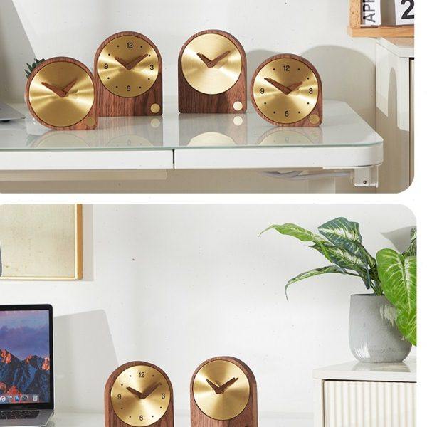 床头卧室轻奢黄铜座钟装饰品创意实木桌面钟表摆件家用静音小台钟,家居饰品,座钟,淘宝优惠券,粉丝福利购,淘宝优惠卷