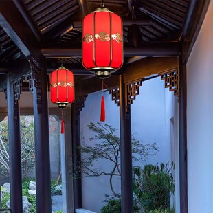 吊灯庭院廊架宫廷凉亭过道中式户A外防水仿古大门长廊连廊阳台灯