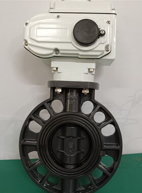 UPVC电动对夹蝶阀塑料化工排污酸碱腐蚀开关阀门防水5S0MM3寸DN65