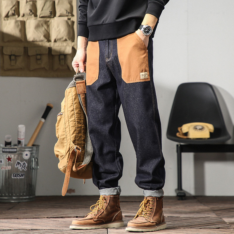 设计感小众潮牌美式重磅牛仔裤男2025新款宽松直筒大码男士长裤潮