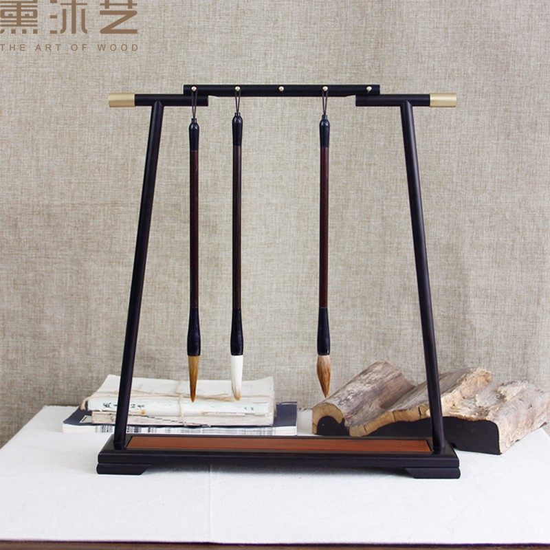 红酸枝毛笔架笔挂红木新中式实木毛笔架子文房四宝笔搁笔挂,家居饰品,木雕,淘宝优惠券,粉丝福利购,淘宝优惠卷