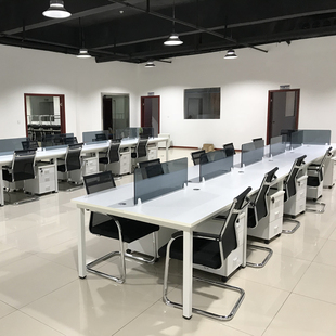 白色办公桌八人工位办公桌1.2米职员办H公桌简约现代4/6人位可定