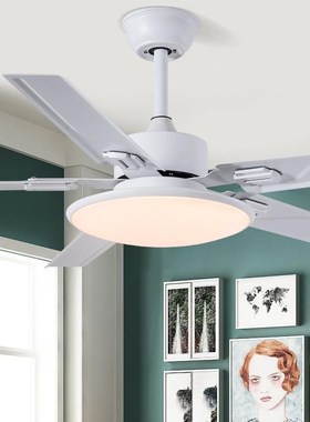 71683吊家灯铁叶餐厅扇风扇灯客电厅卧室用简约现代带风扇的吊灯