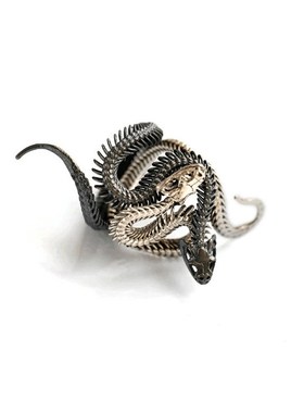 复古蛇开口戒指男女小众设计感缠绕双蛇猎奇夸张个性指环情侣饰品