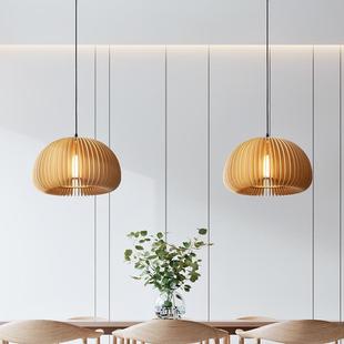 115v复ntge餐厅吊灯日a式 古卧i室木质灯艺术创意民宿书房中古南瓜