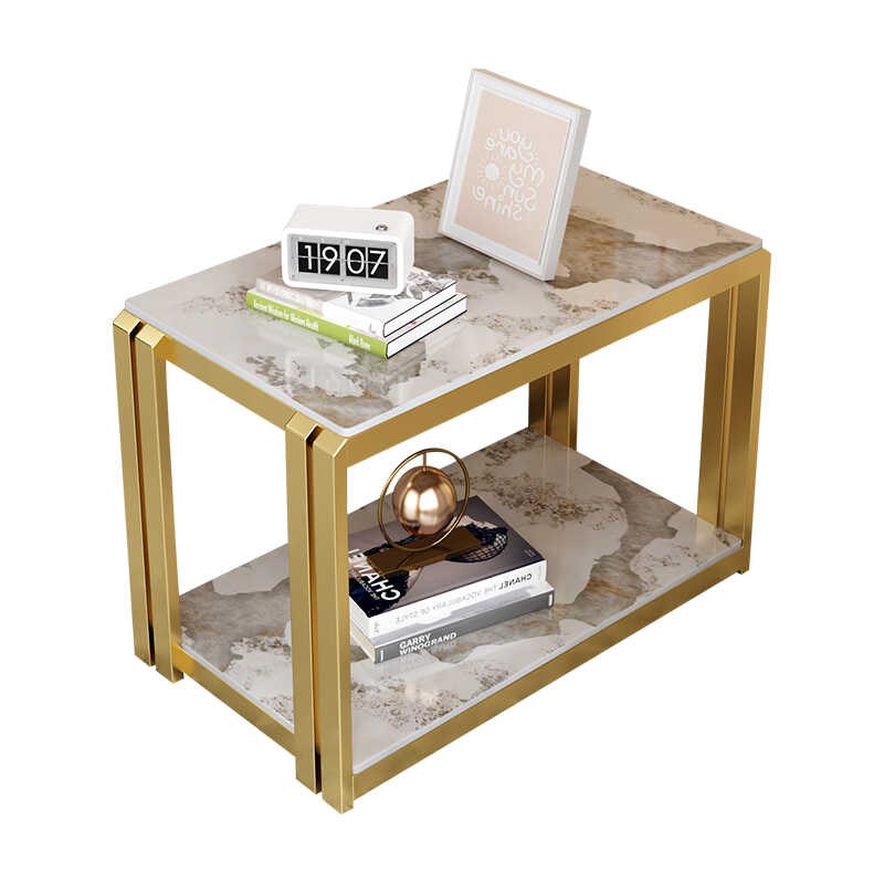客厅长方形d边几沙发侧边柜家用小茶几简约岩板正方形角几小置物