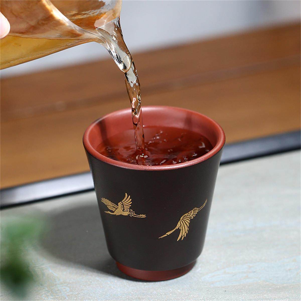 手宜兴XCXF2022原矿金仙鹤紫砂杯主人杯品杯家手茗工茶杯高端用精