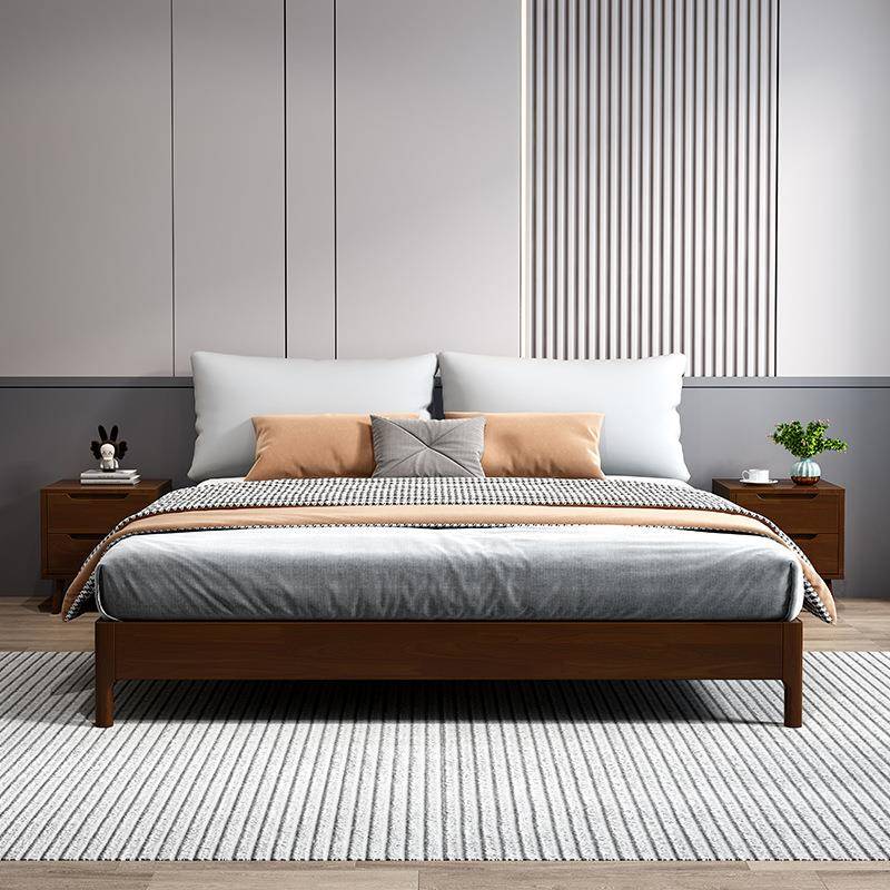 欧简约矮床式榻榻米床现8代1.米1.5实木双人床无榻榻米T0北日床头