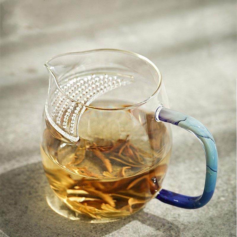 月加牙公杯分茶器茶海厚EXV玻璃泡茶器带过道滤茶壶大号简约创意