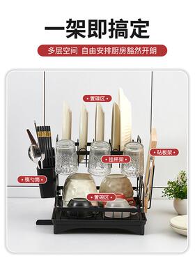 TK热门沥水架厨架房置物架晾碗架5cya7kq1碗碟置物用多功能家轻奢
