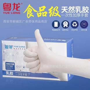 粤龙一次性乳手胶套食品饮实验室家用一IML性乳胶餐橡胶手次套无