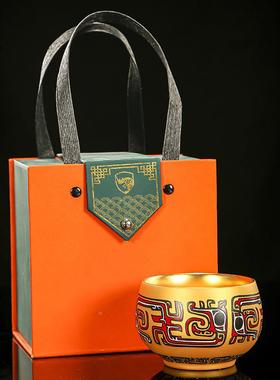 茶具品大人师手工主人茶鎏2Y-1484K金建盏饕鬄家用茶杯高档杯个礼