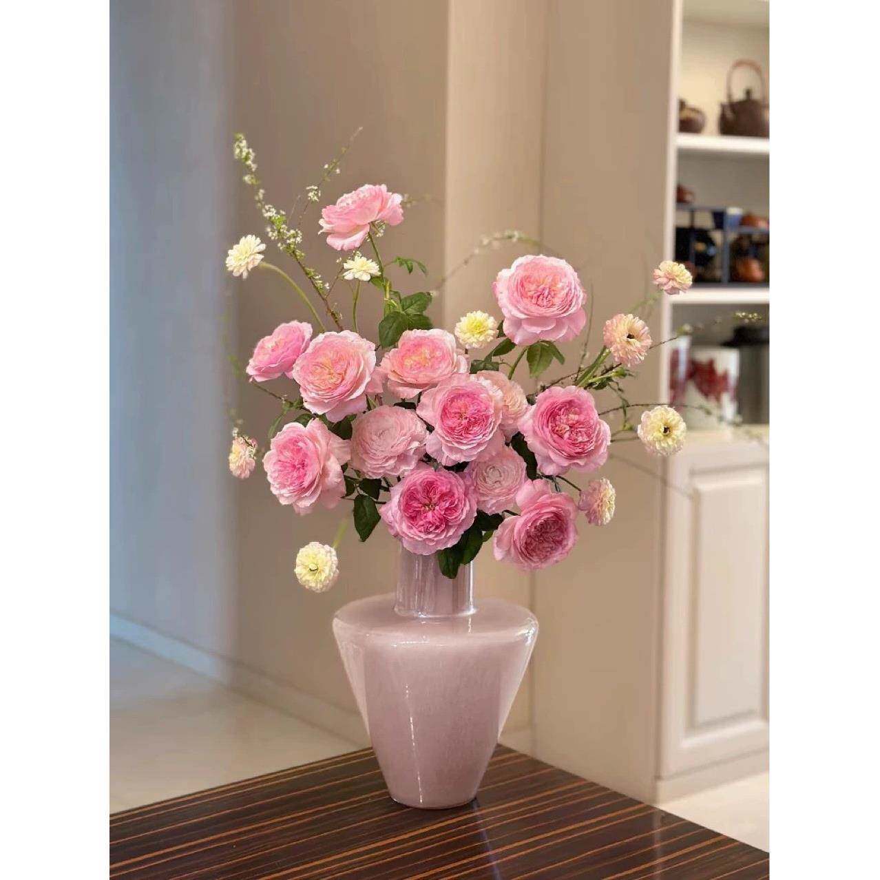 玻1法式复古璃花瓶轻奢高级客感厅软装间摆件水养插花样板装饰