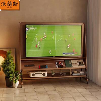 可移动实木电小视机实柜北欧风风简户型LST新款全木简易落地电视