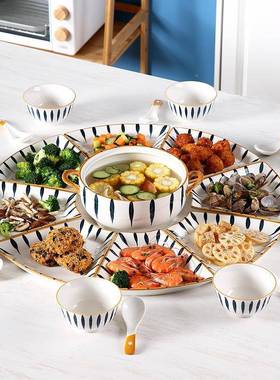 碗碟套瓷装用创意陶IBP盘子菜团圆家过盘年聚会火锅拼盘陶瓷餐具