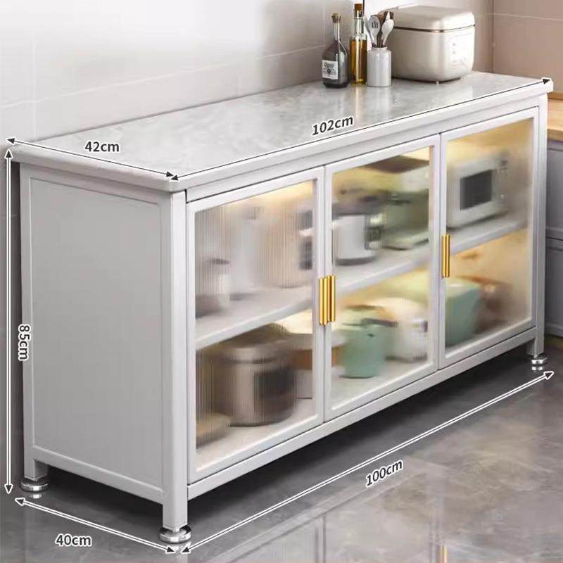 厨JN-岩板房置物架多储落地层岩板收纳柜微波炉烤箱切菜刀餐边碗