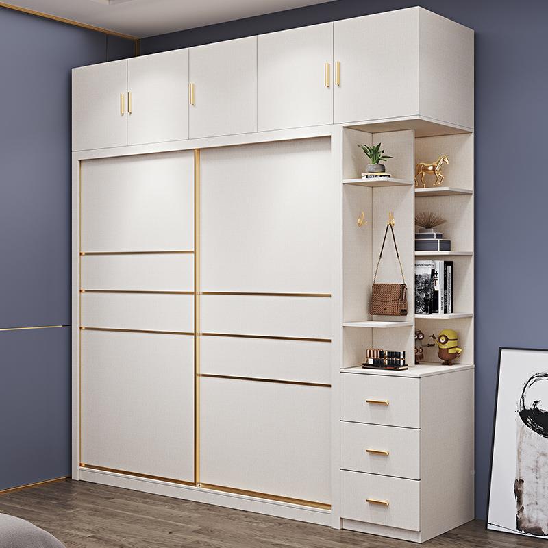 实木多板衣层柜拉奢门柜TMP子家用卧室移门滑门柜推子简约轻衣橱