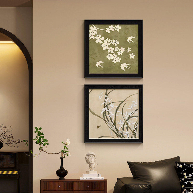 客厅装饰画新款高档级感壁画复古大气组合画中古风沙发背景墙挂画,家居饰品,现代装饰画,淘宝优惠券,粉丝福利购,淘宝优惠卷