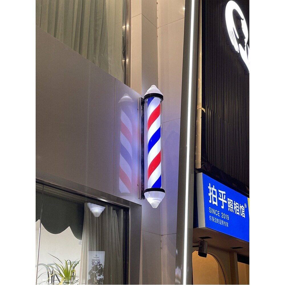 美发转灯挂墙led全圆塑料户外发廊标志灯超亮挂壁理发店灯箱