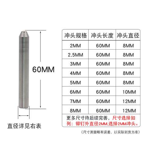 9W铆R高速钢冲头硬超65°白钢钉翻边反O口冲针半空心柳F75HJM66丁