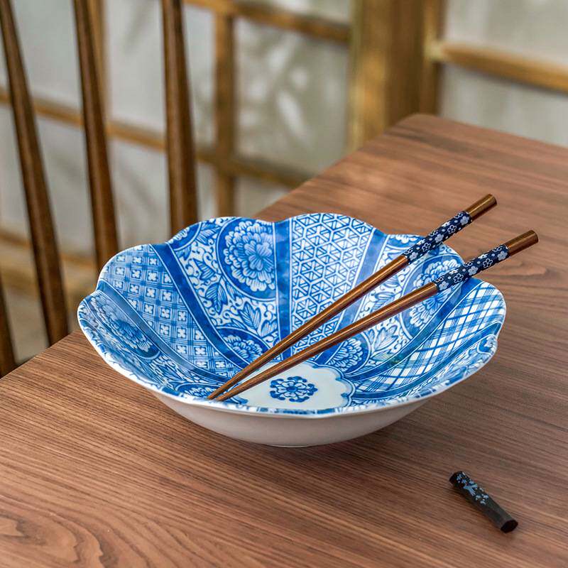 美浓烧家用宫廷风大容量釉下彩陶瓷餐盘日式进口釉上彩彩绘菜盘子