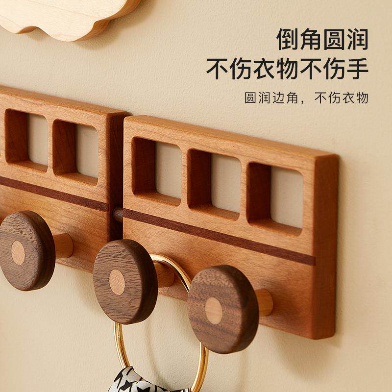 实木钩入户门架玄可爱创意关卡通儿童房挂墙壁挂BC700511衣架衣帽