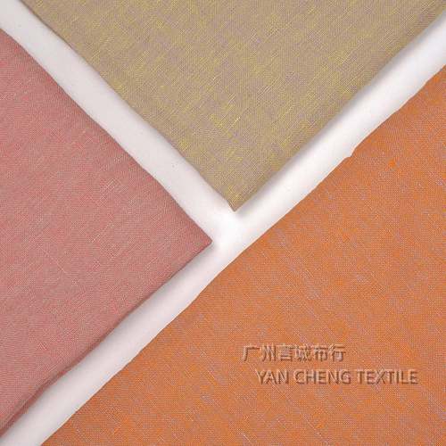 法国亚麻双色洗水麻织14支纯亚麻砂洗面料双APW色林士色皱麻洗面