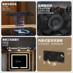 智能床头柜2025新款实木简约带暗格储物柜多功能带锁床边收纳柜子