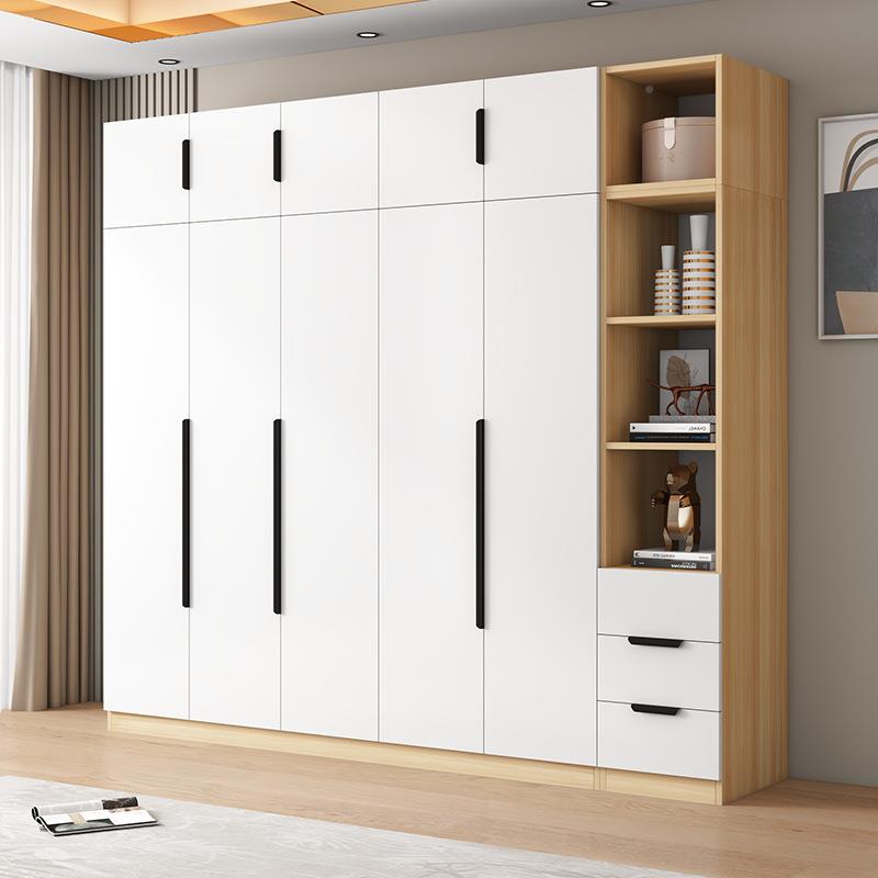 实木衣柜平开衣家用卧室装组简易大衣柜柜大容量出租房用门衣橱