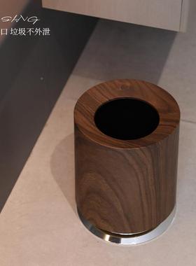 仿BMJ木垃圾桶纹家用轻奢感客商厅卧室卫间中生古风酒店用卫生桶