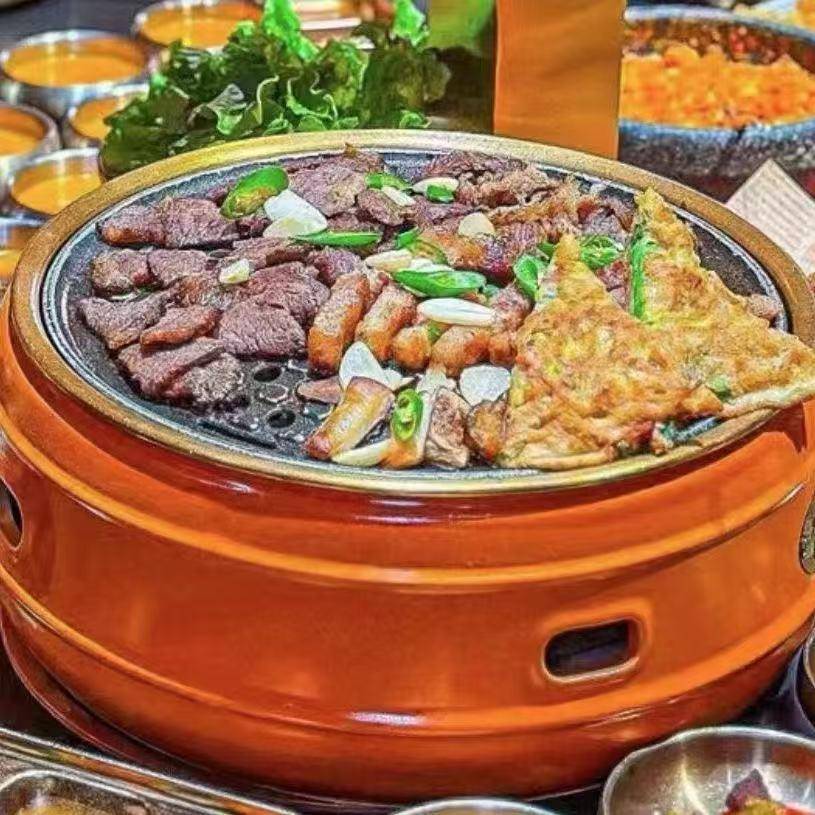 韩式烤肉泥炉烧烤炉商用西KAL老太太家用木炭陶土烤肉塔店网红泥