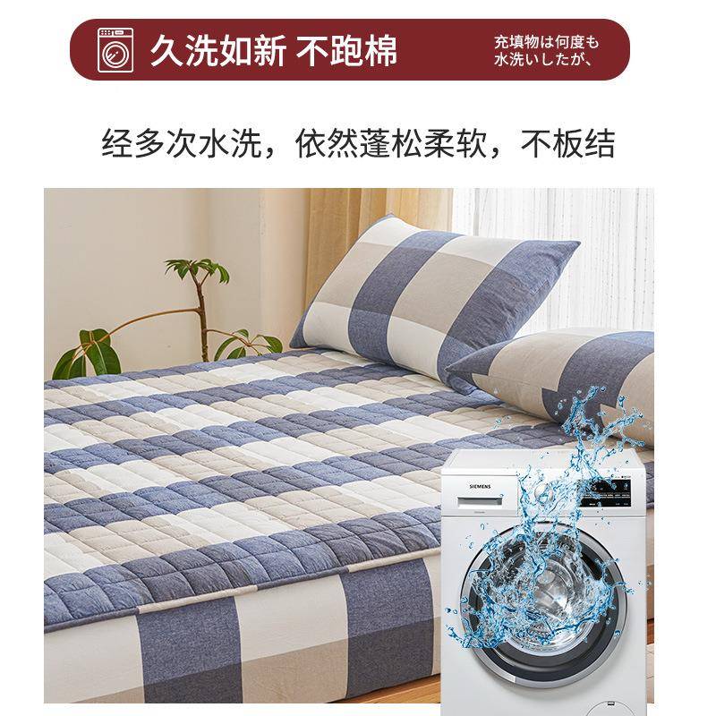笠A床类纯棉色印花织加厚大豆单床罩席梦思防尘保护垫1FK1A69套四
