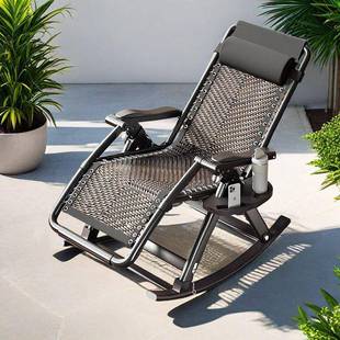 躺椅折叠午休可坐可趟睡靠人背老WOO达用摇摇椅阳台家用休人闲两